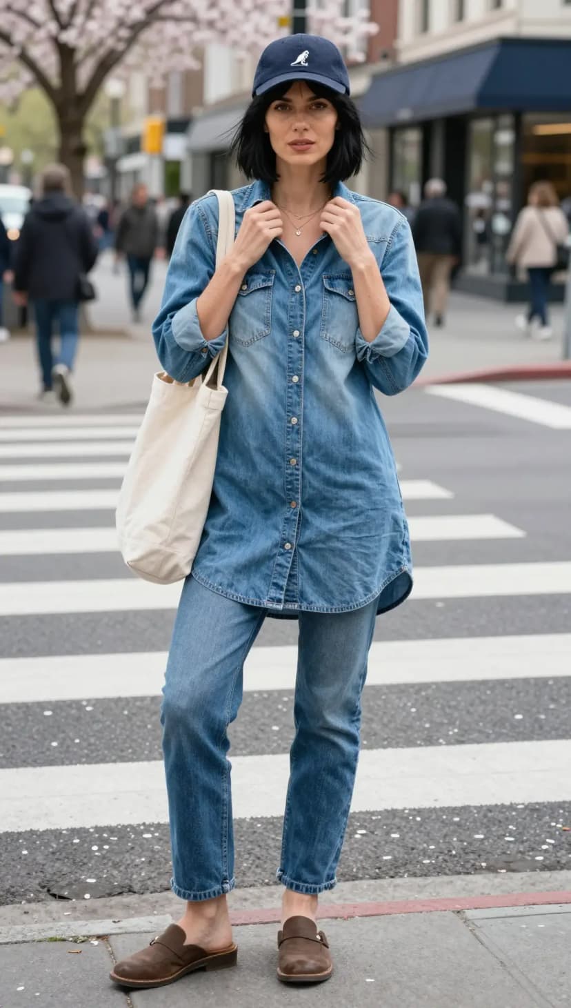 Blue Denim Shirt + Blue Denim Jeans