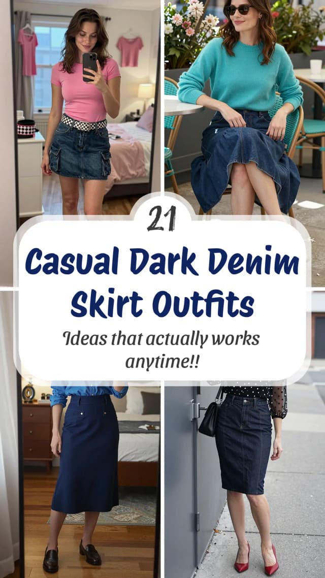 21 Dark Denim Skirt Outfits for Every Occasion 2026 👗✨ | Best Dark Denim Skirt Outfit Ideas | Stylish Denim Skirt Looks | Trendy Denim Fashion