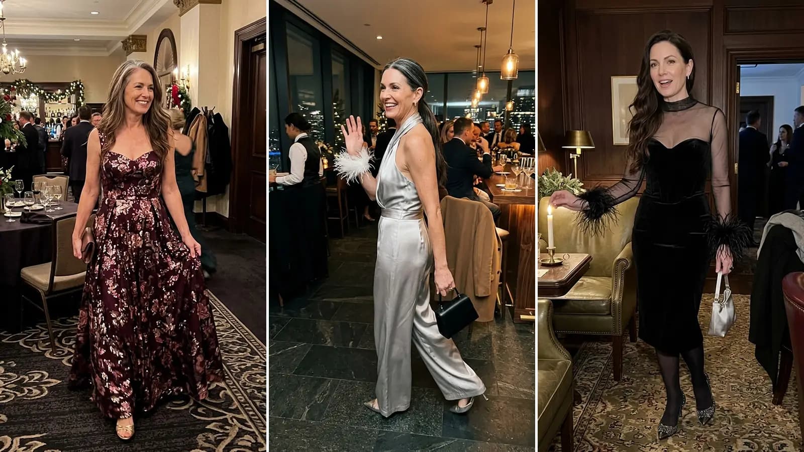 Elegant holiday party outfits for women over 40 and 50 2026