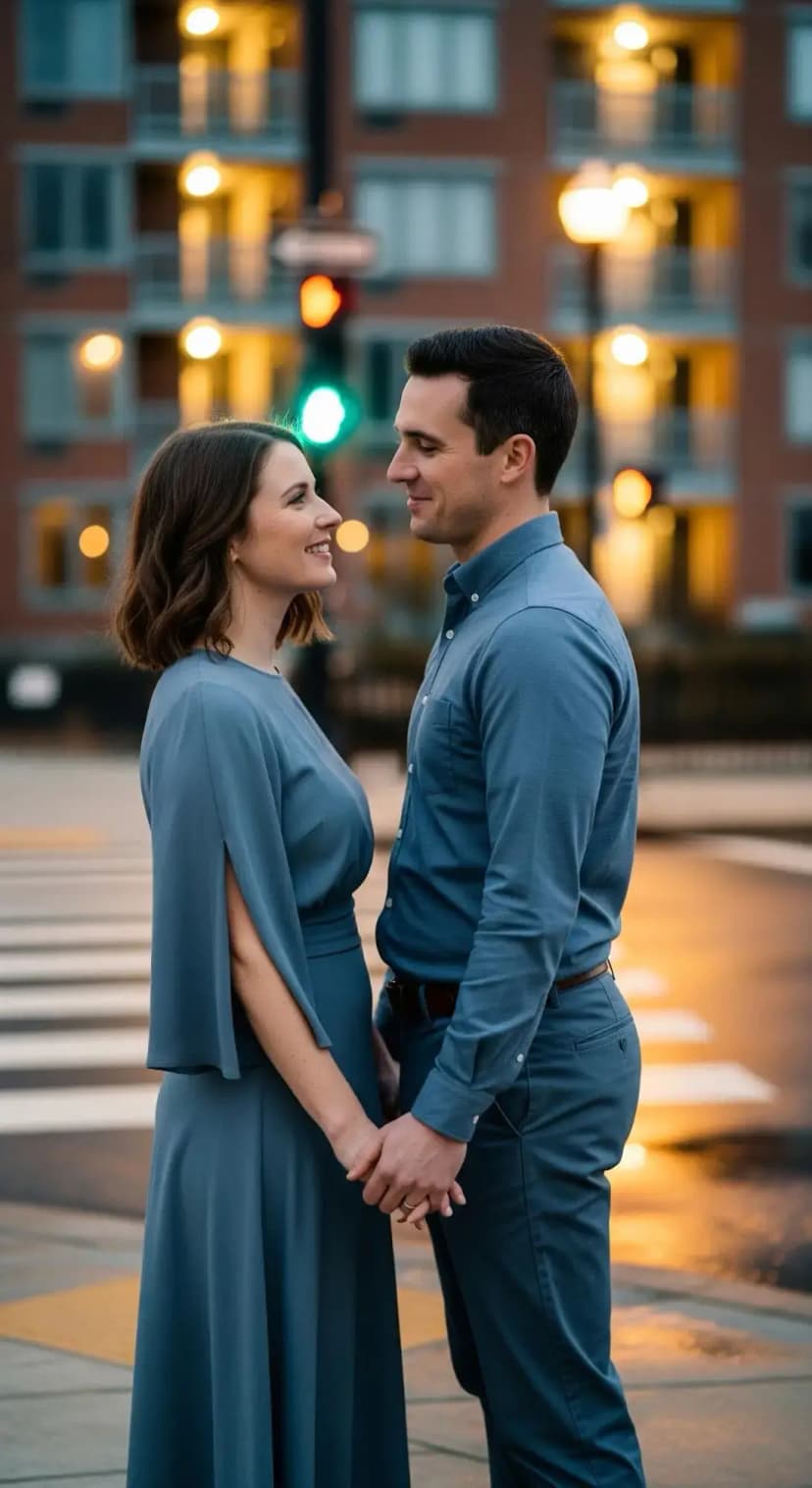 Dusty Blue Crepe Dress | Dusty Blue Button-Down + Matching Trousers