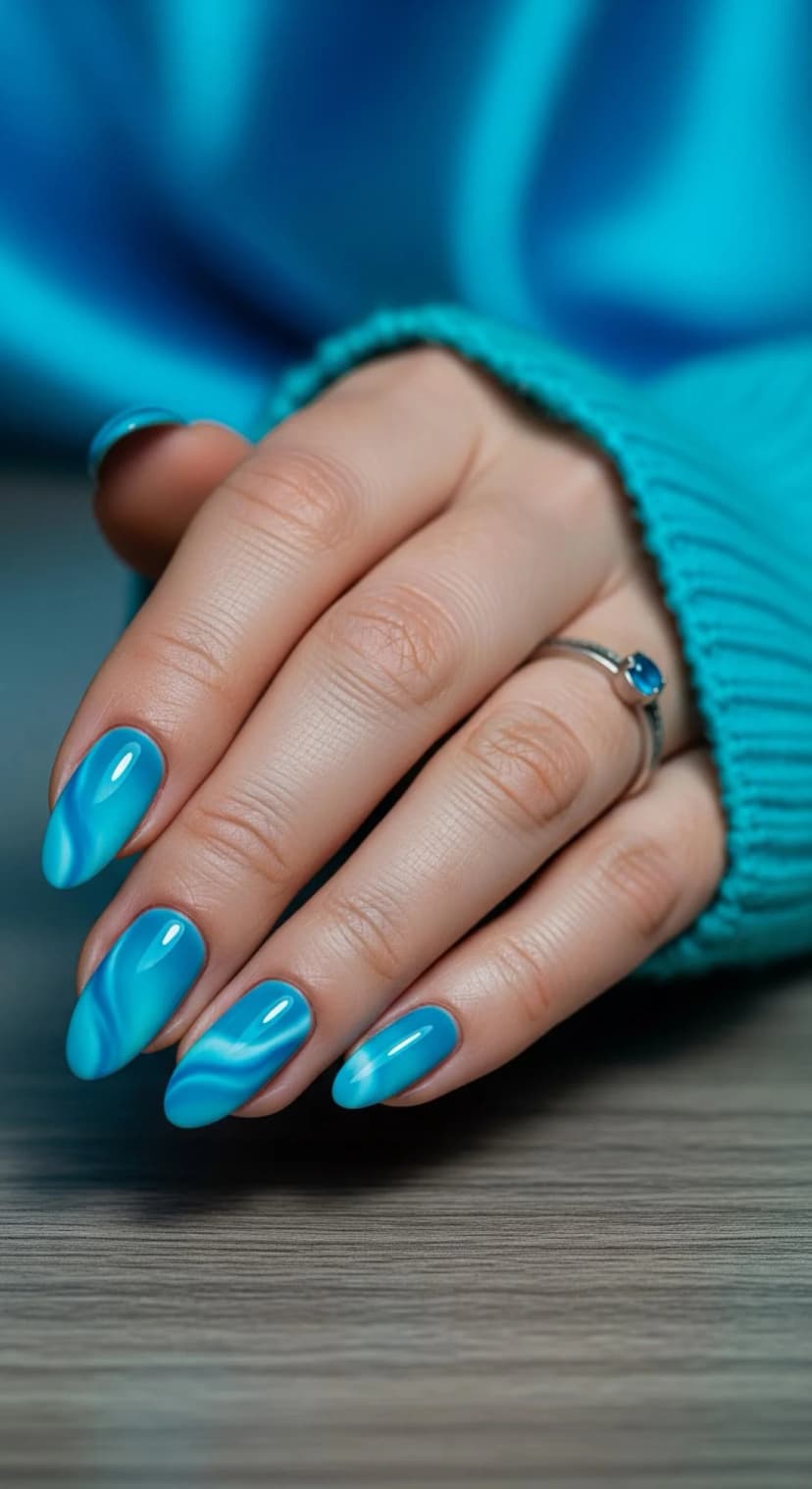 Ocean Swirl Gel-X + Almond Shape