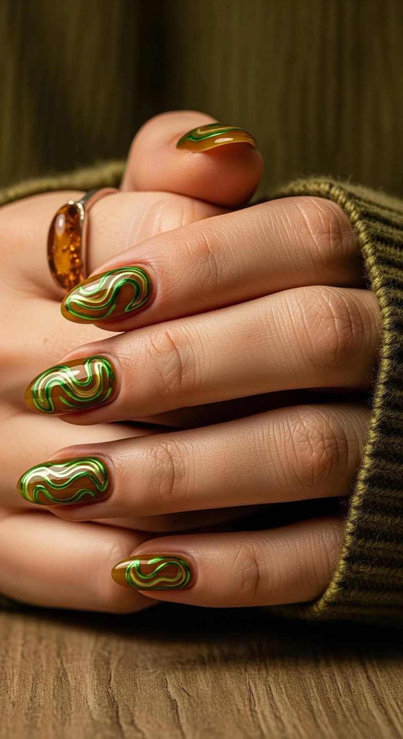 Caramel Swirl Green Chrome