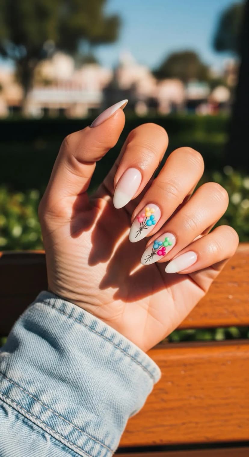 Milky Pink French Tip + Balloon Bouquet Art