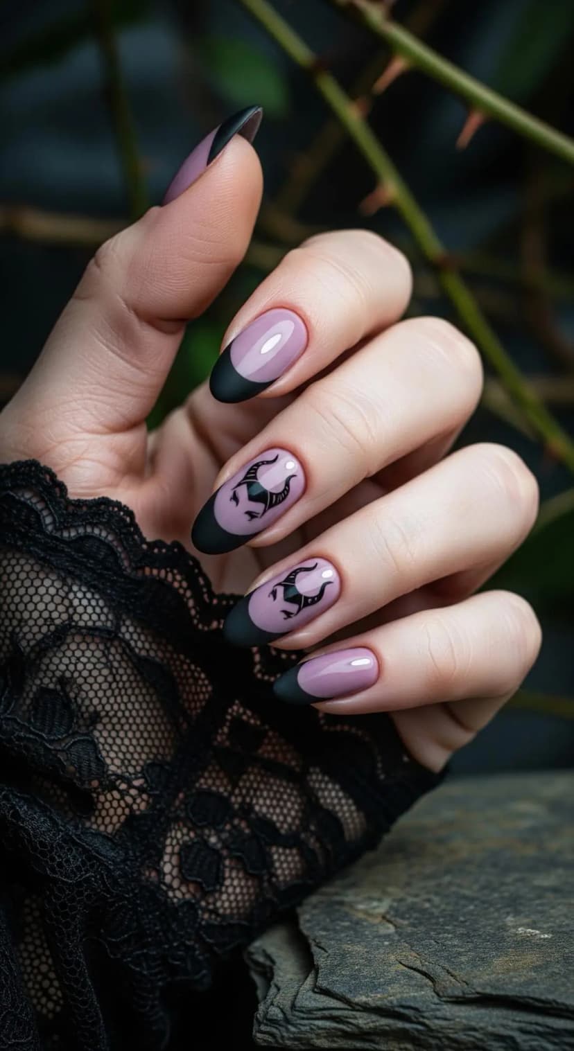 Lavender French Tip + Maleficent Horns