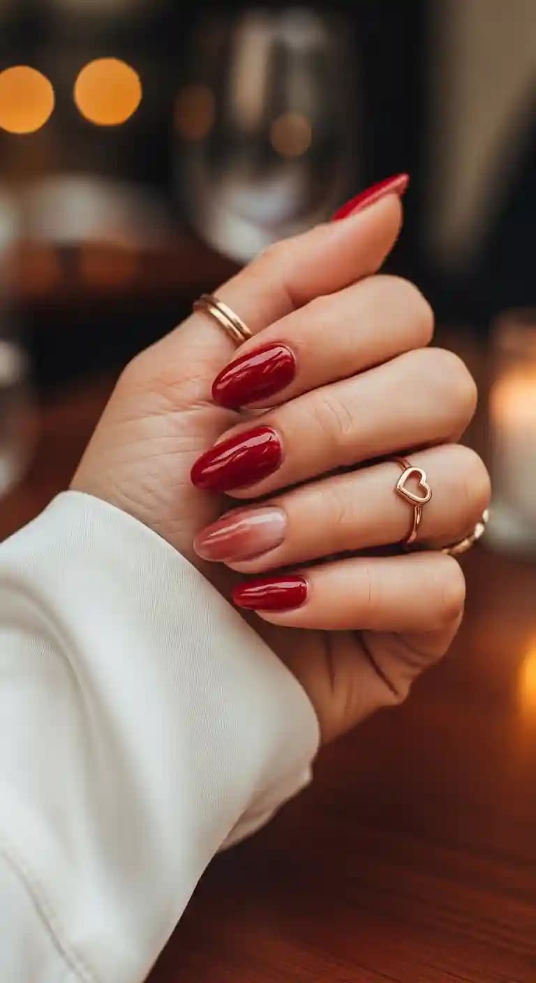 Cherry Red Ombre + Cream