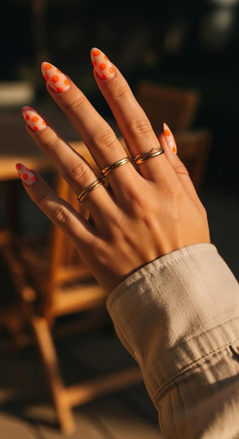 Peach Polka-Dot + Orange Dot