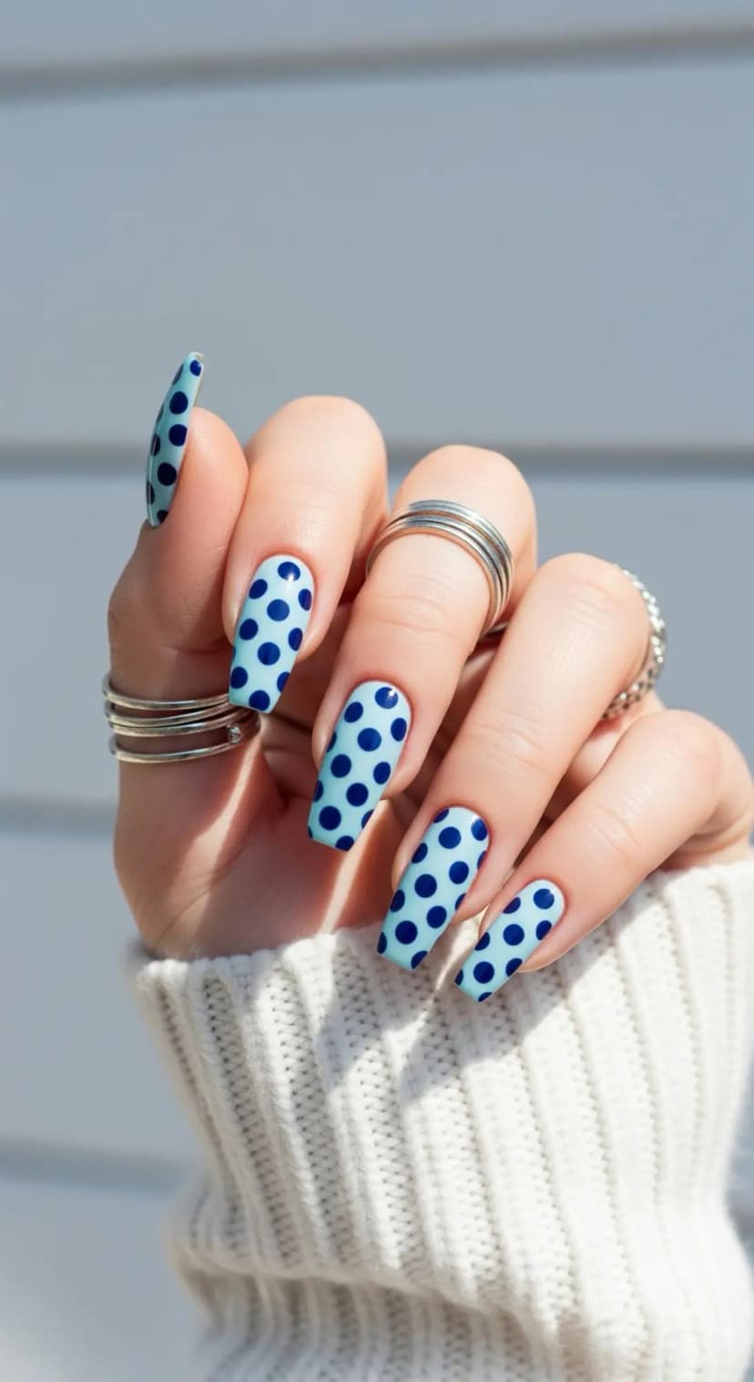 Light Blue Polka Dot + Navy Polka Dot