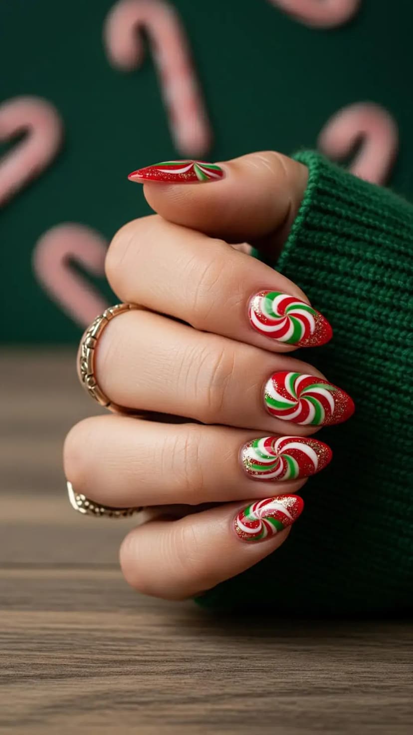 Red, Green & White Peppermint Swirls