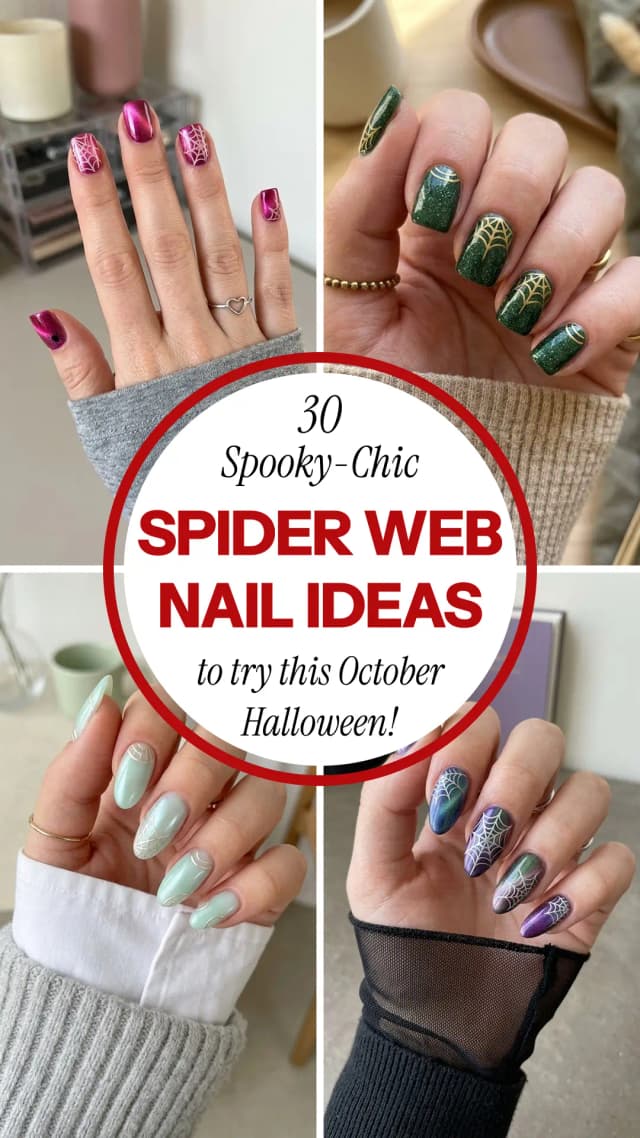 How to Get the Ultimate Gothic Mani: 30 Spooky Spider Web Nail Design | 30 Spooky-Chic Spider Web Nails to Try This October