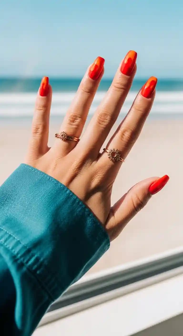 Red and Orange Flames Ombre