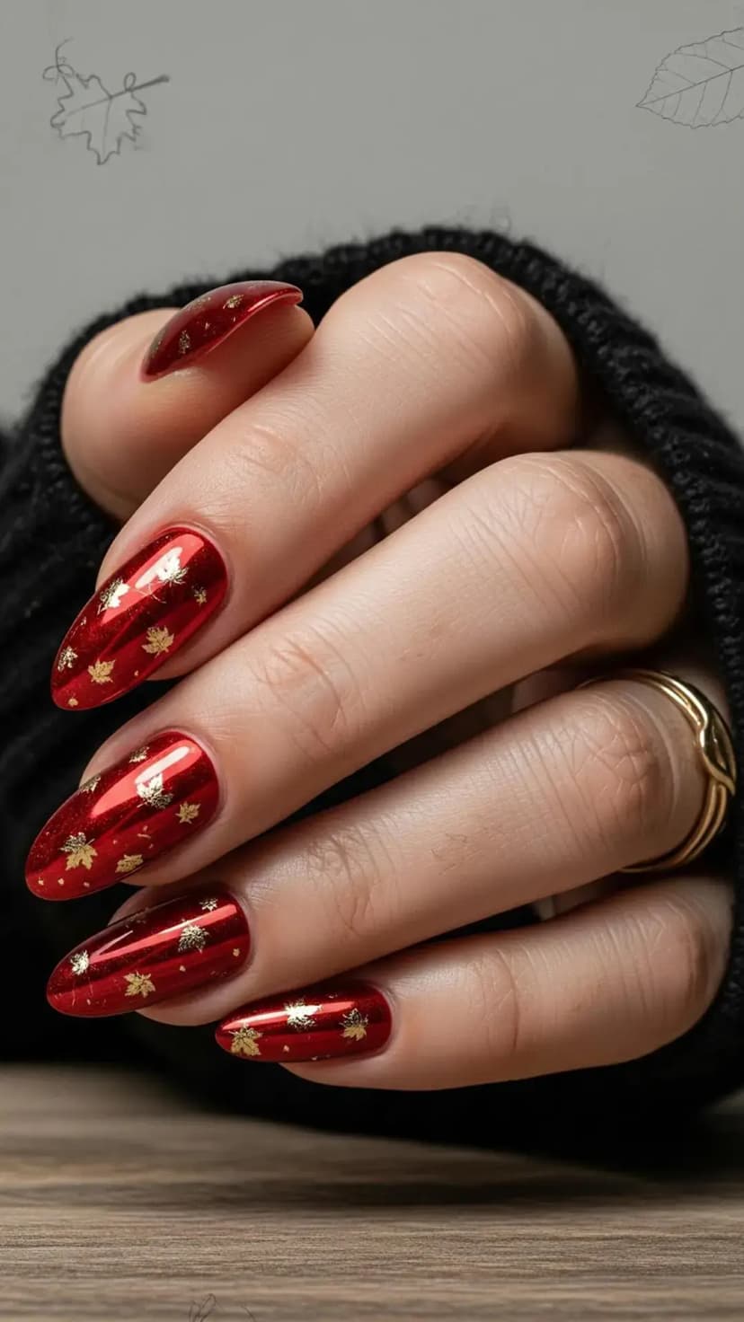 Mocha Chrome Shine Nails