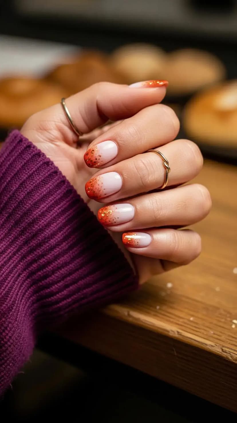 Pumpkin Spice Glitter Ombre