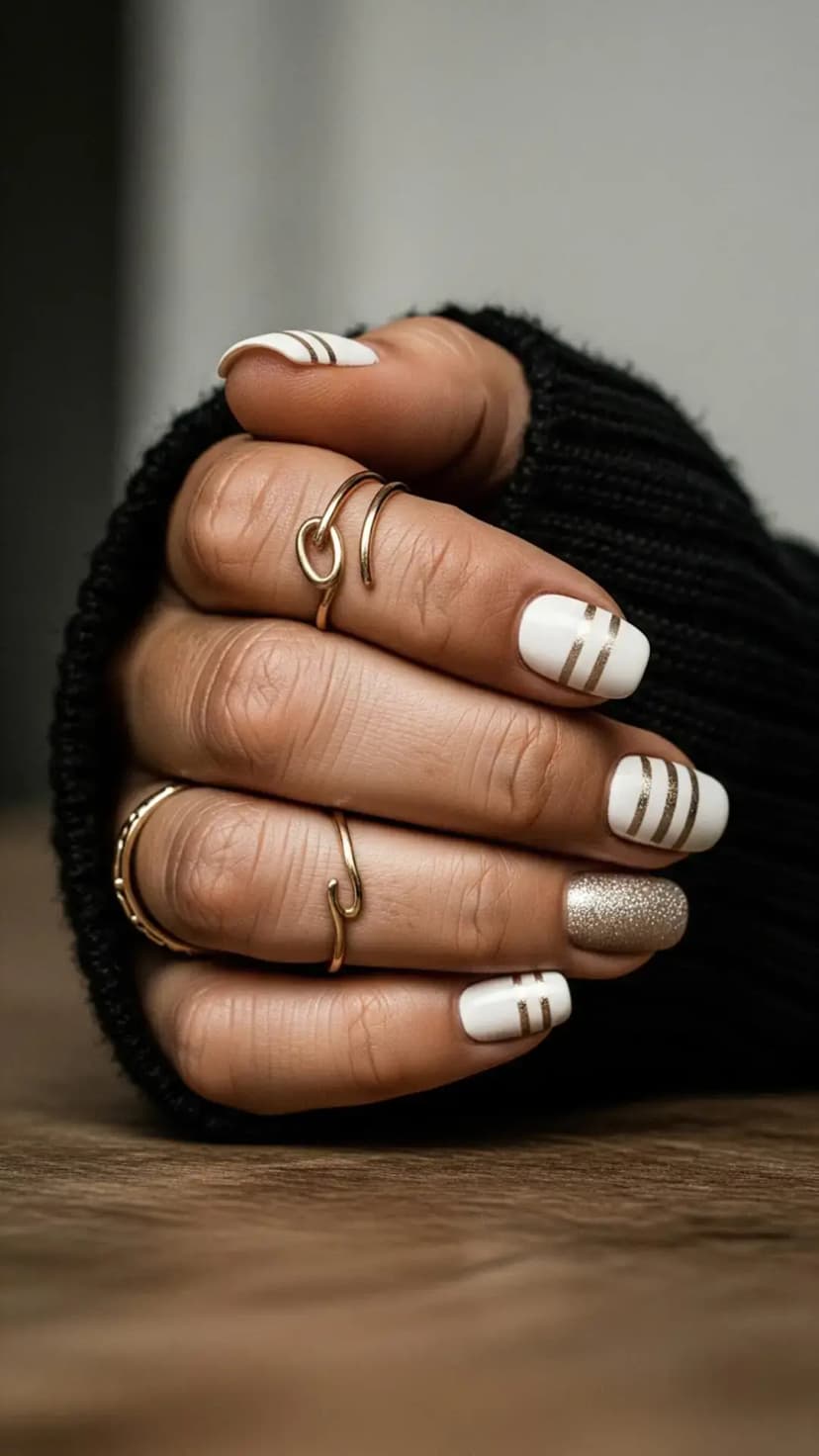 Glitter Stripe Luxe Nails