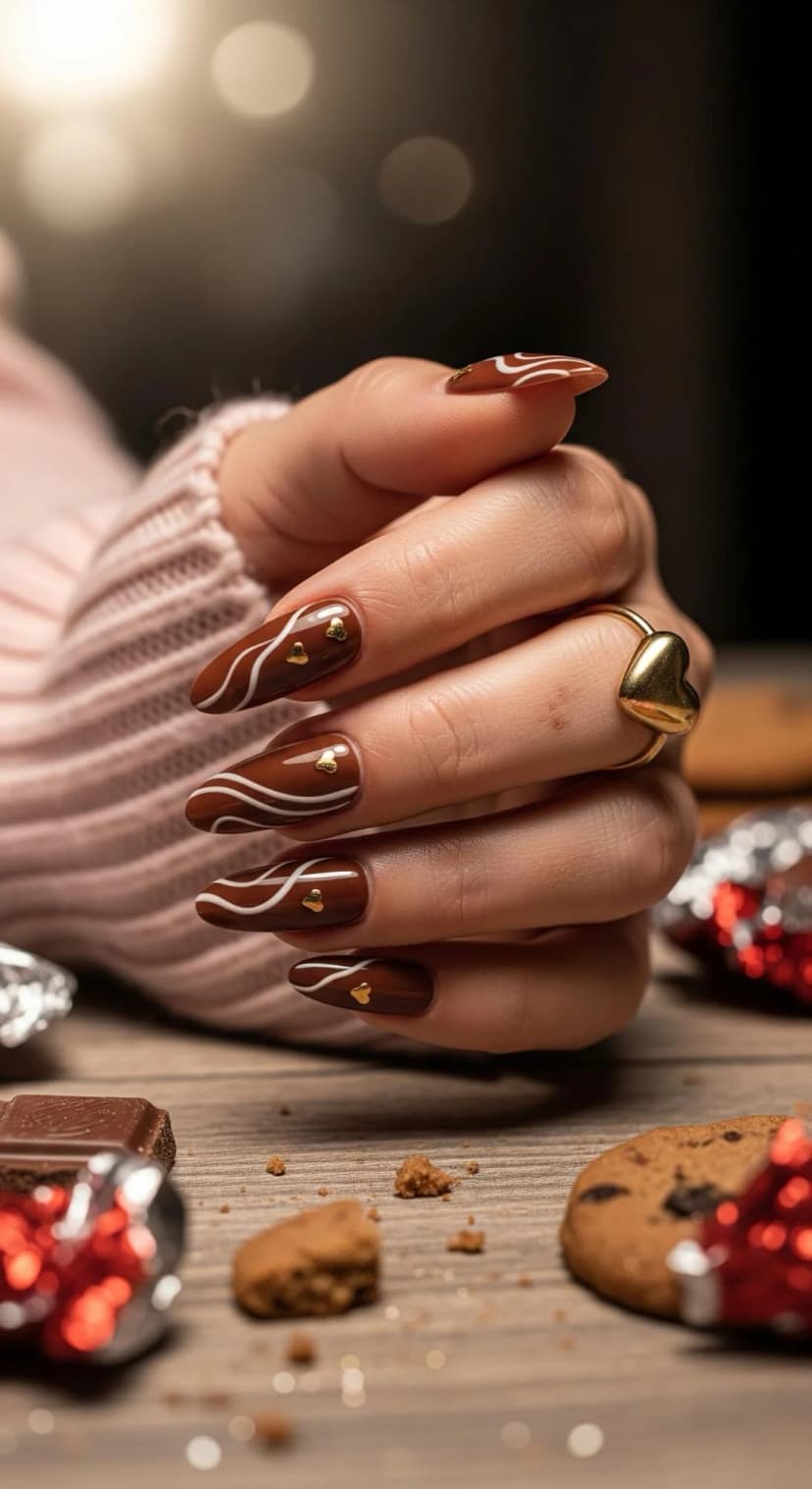 Chocolate Almond Nails