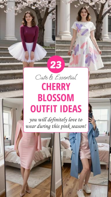 23 Cherry Blossom Outfits for Spring 2026 | Best Cherry Blossom Outfit Ideas | Pink Season Fashion | Trendy Spring Outfits