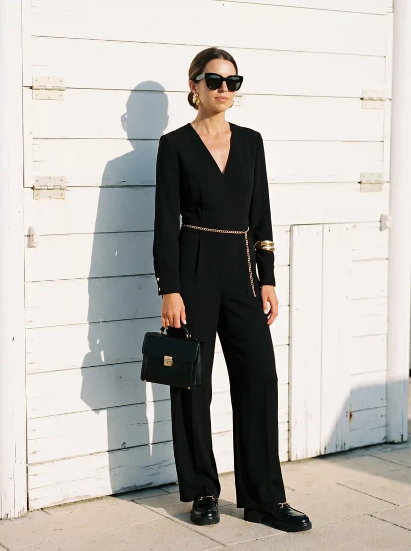 Black Jumpsuit + Gold Hardware