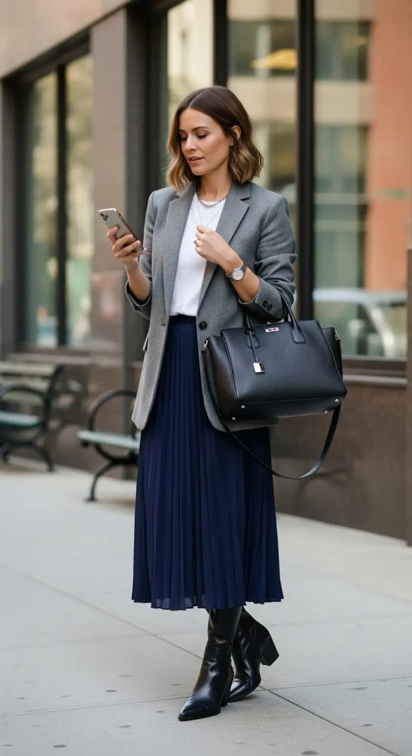 Pleated Midi Skirt