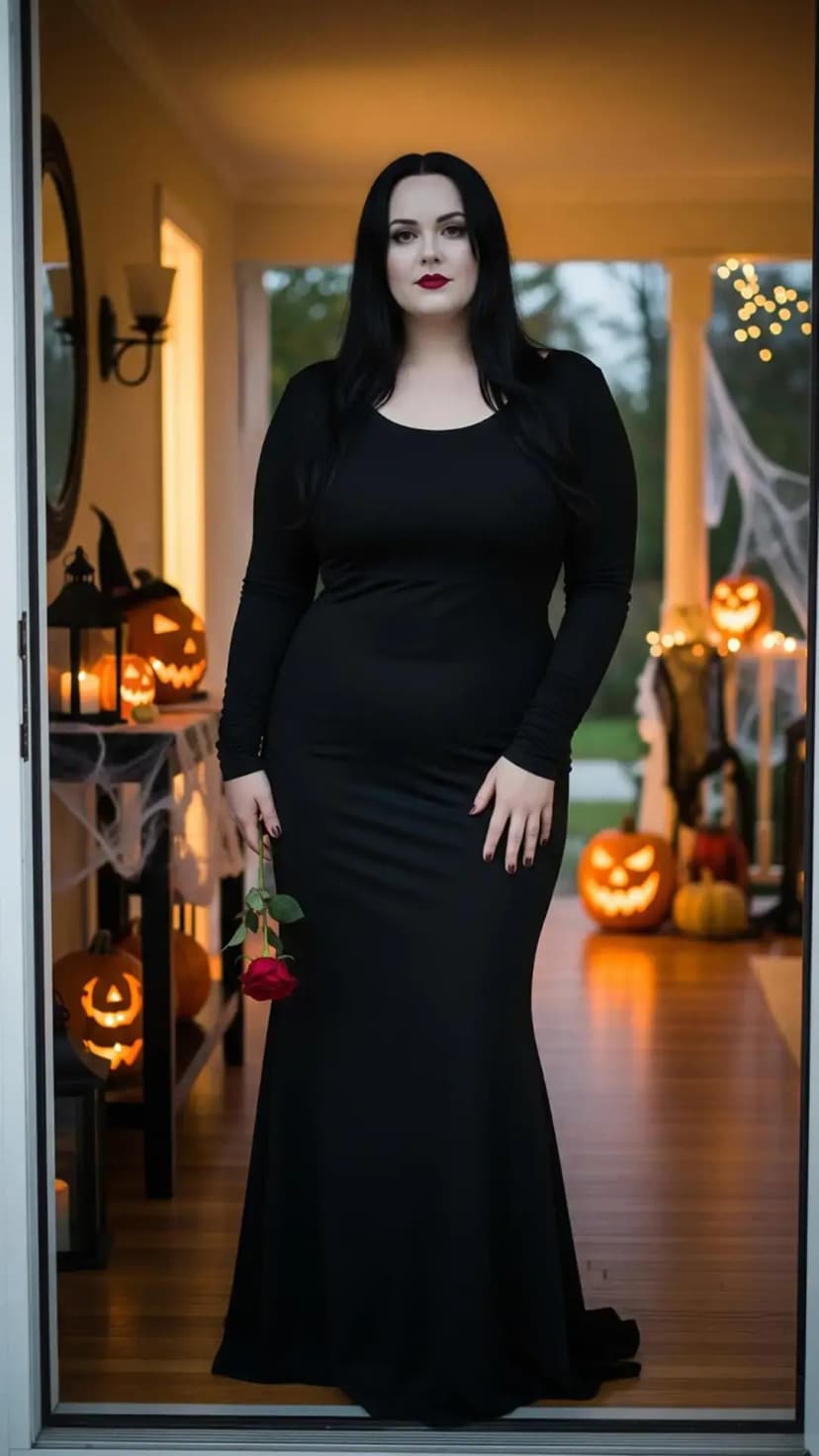 Elegant Morticia Addams Glam