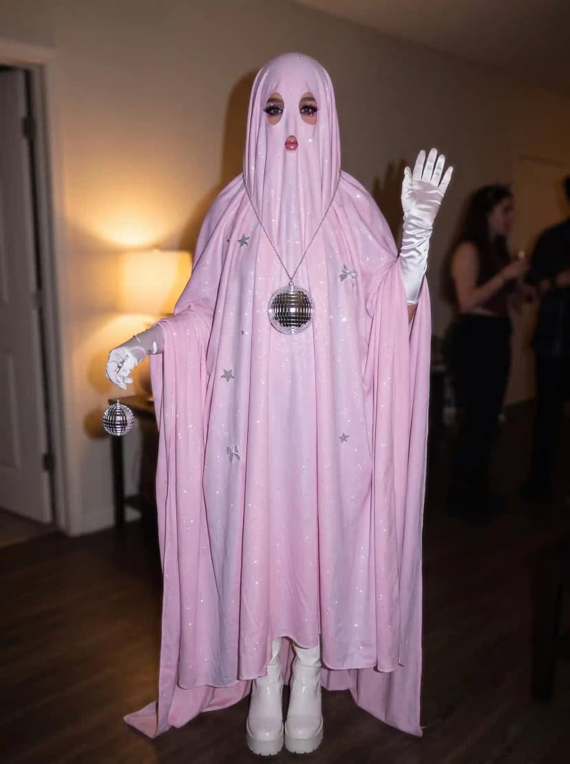 Sparkly Pink Disco Ghost Costume