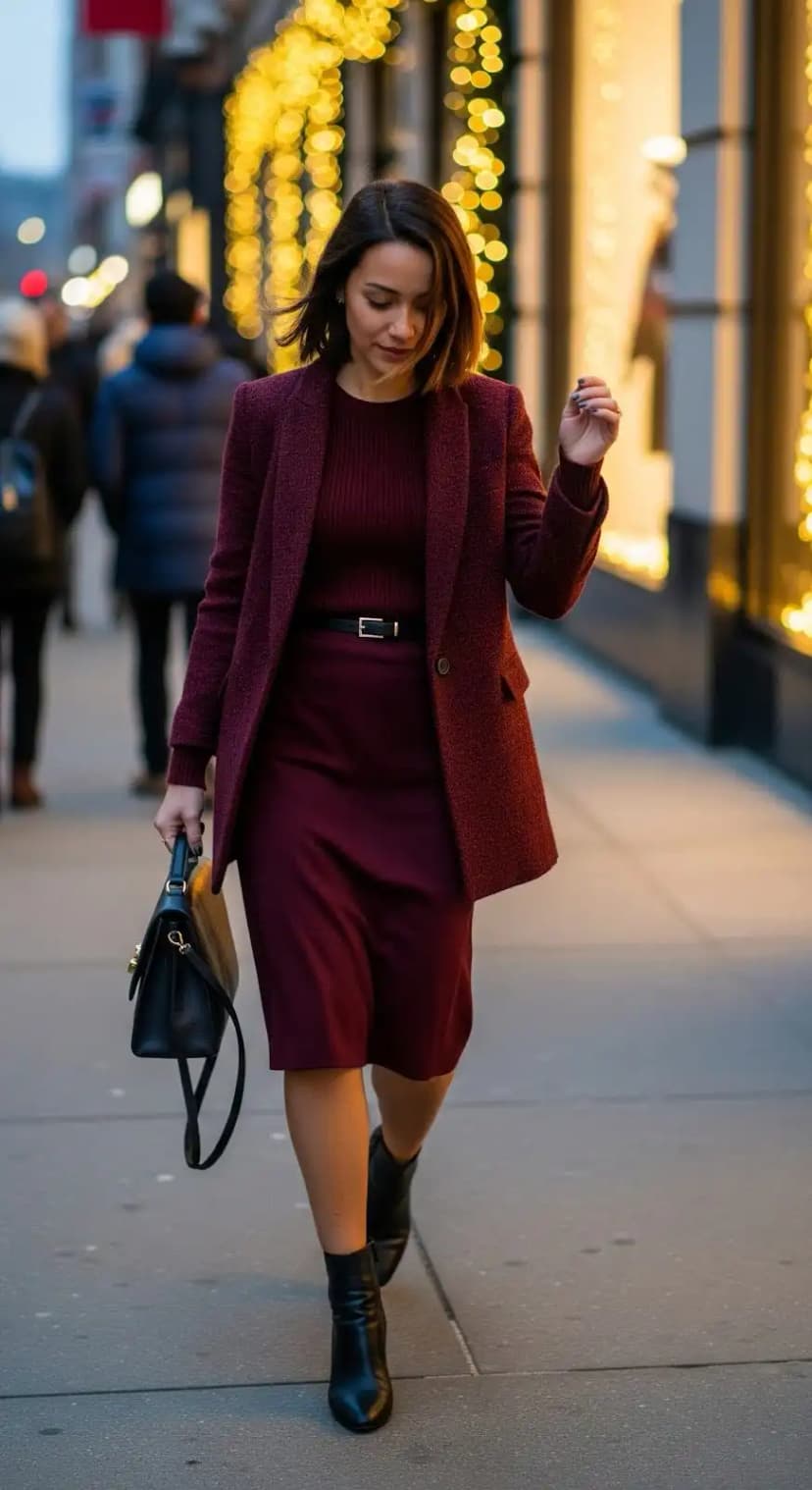 9. Coordinated Top, Skirt, and Blazer Ensemble