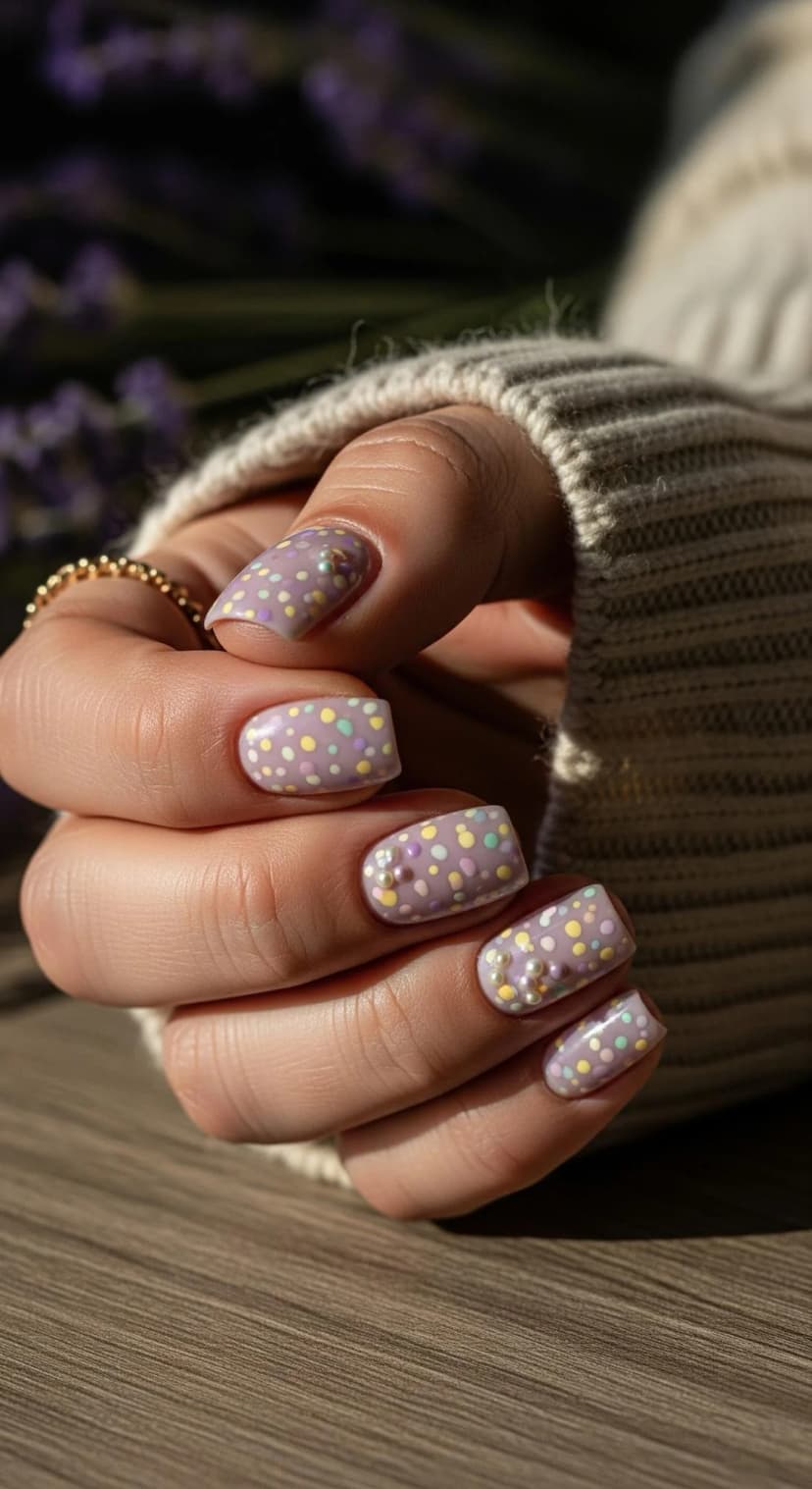 Lavender Speckled Easter Egg Nails