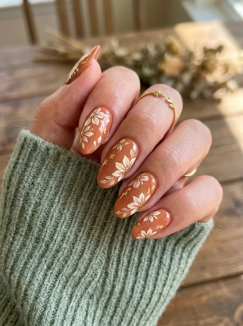 Terracotta with Floral Art