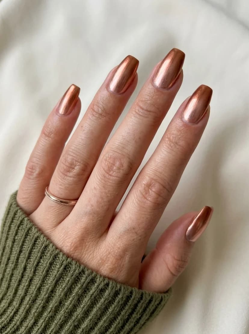 Rose Gold Chrome Nails