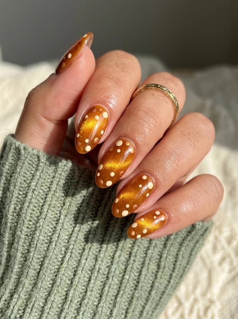 Amber Cat-Eye with Polka Dots