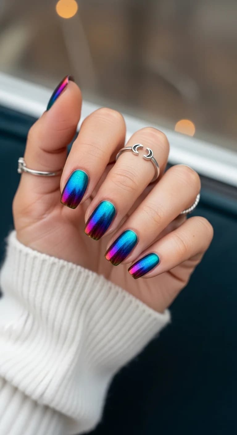 Iridescent Galaxy Chrome Ombre