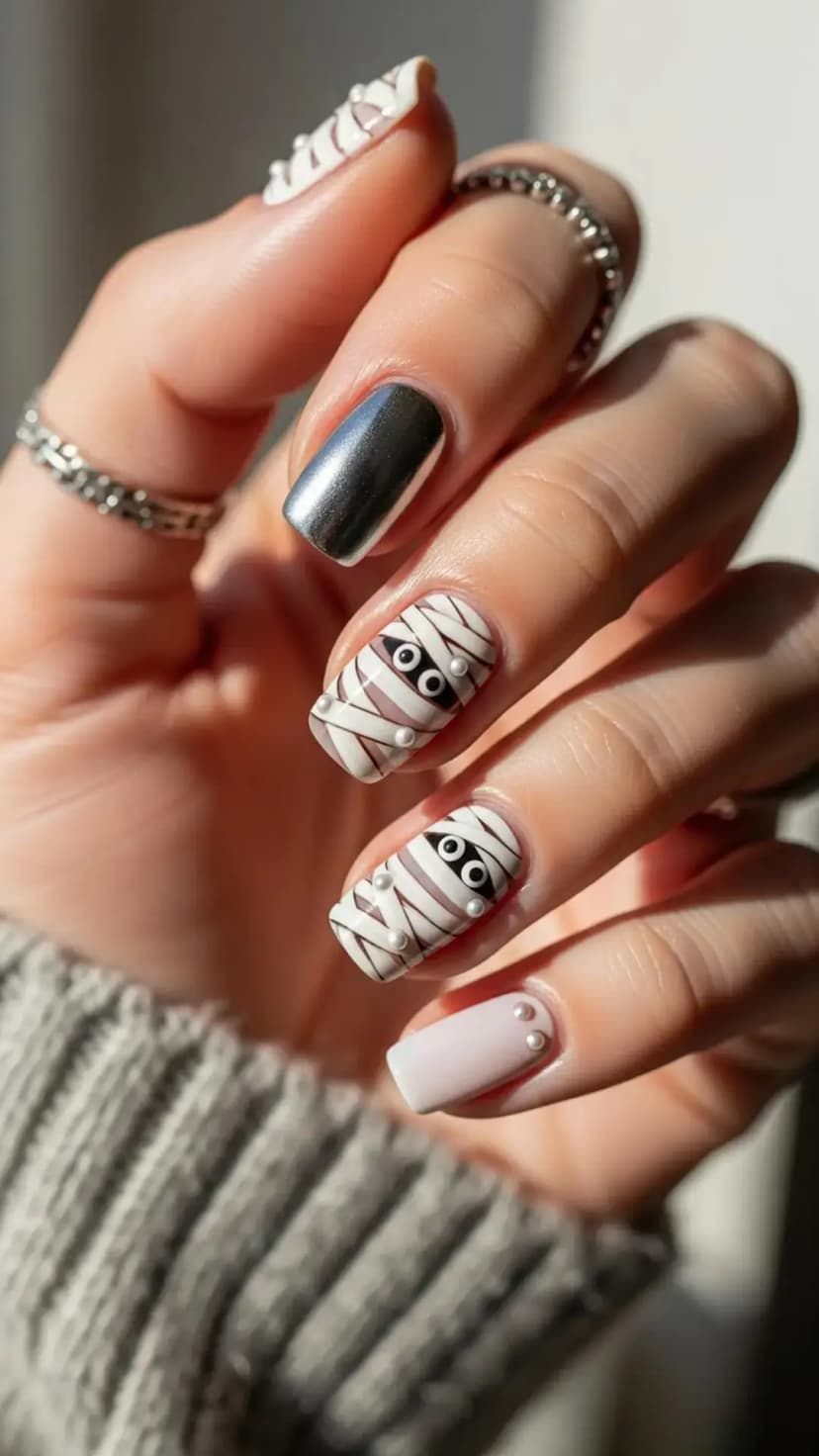 Cute Mummy Nails