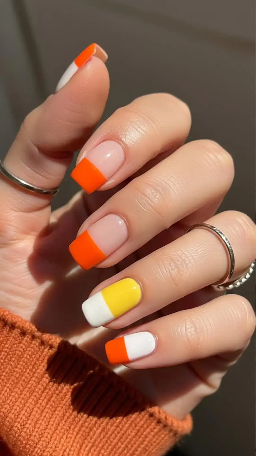 Candy Corn French Tips