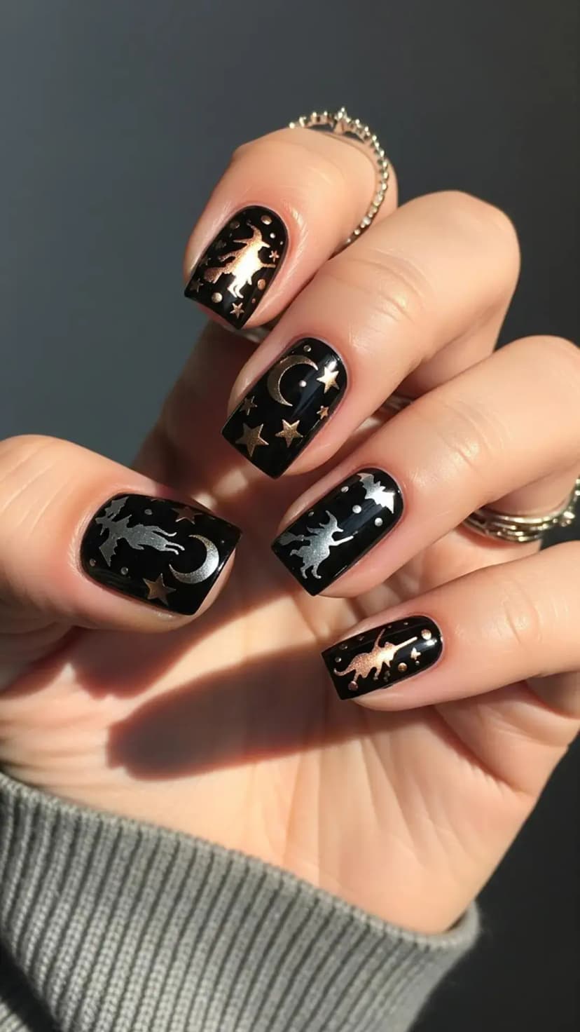 Witchy Night Sky Nails