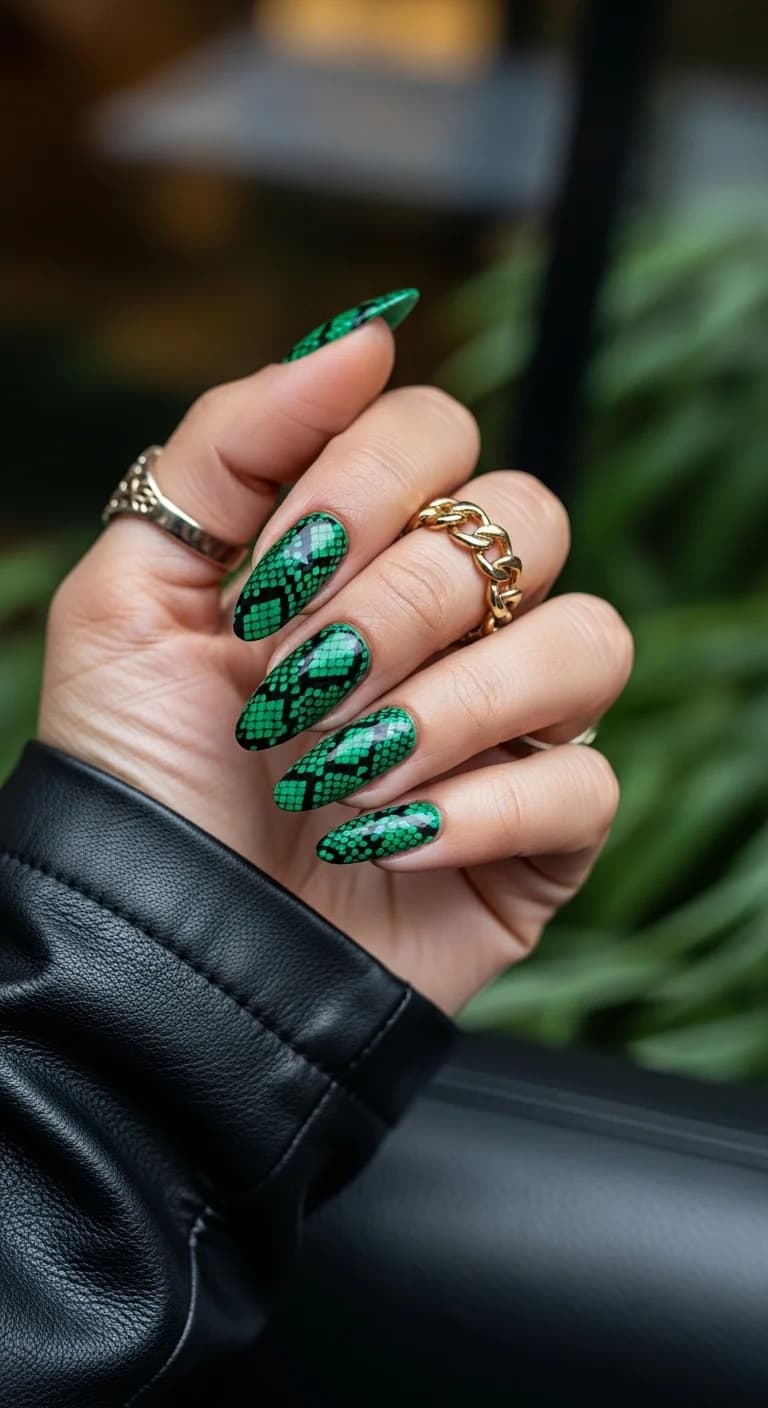 Emerald Snake Print