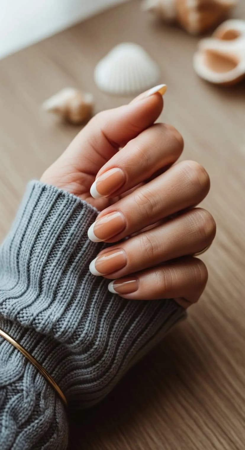 Sheer Nude French Tip + Milky White Tip