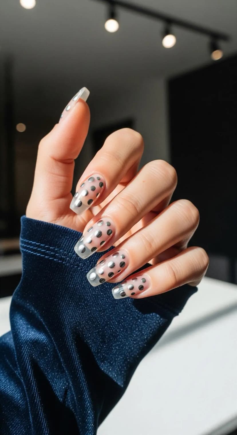 Clear Polka Dot Nails