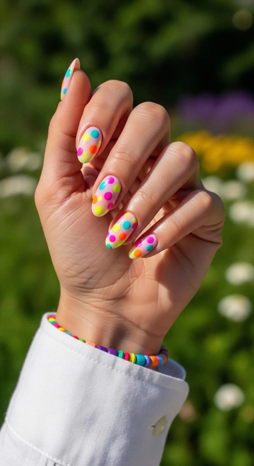 Light Pink Polka Dot + Neon Dots