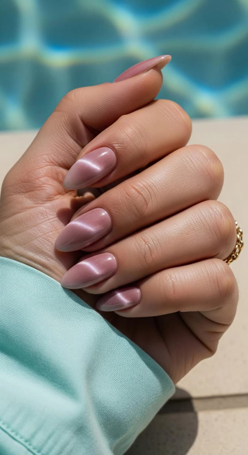 Rose Gold Cat Eye Nails