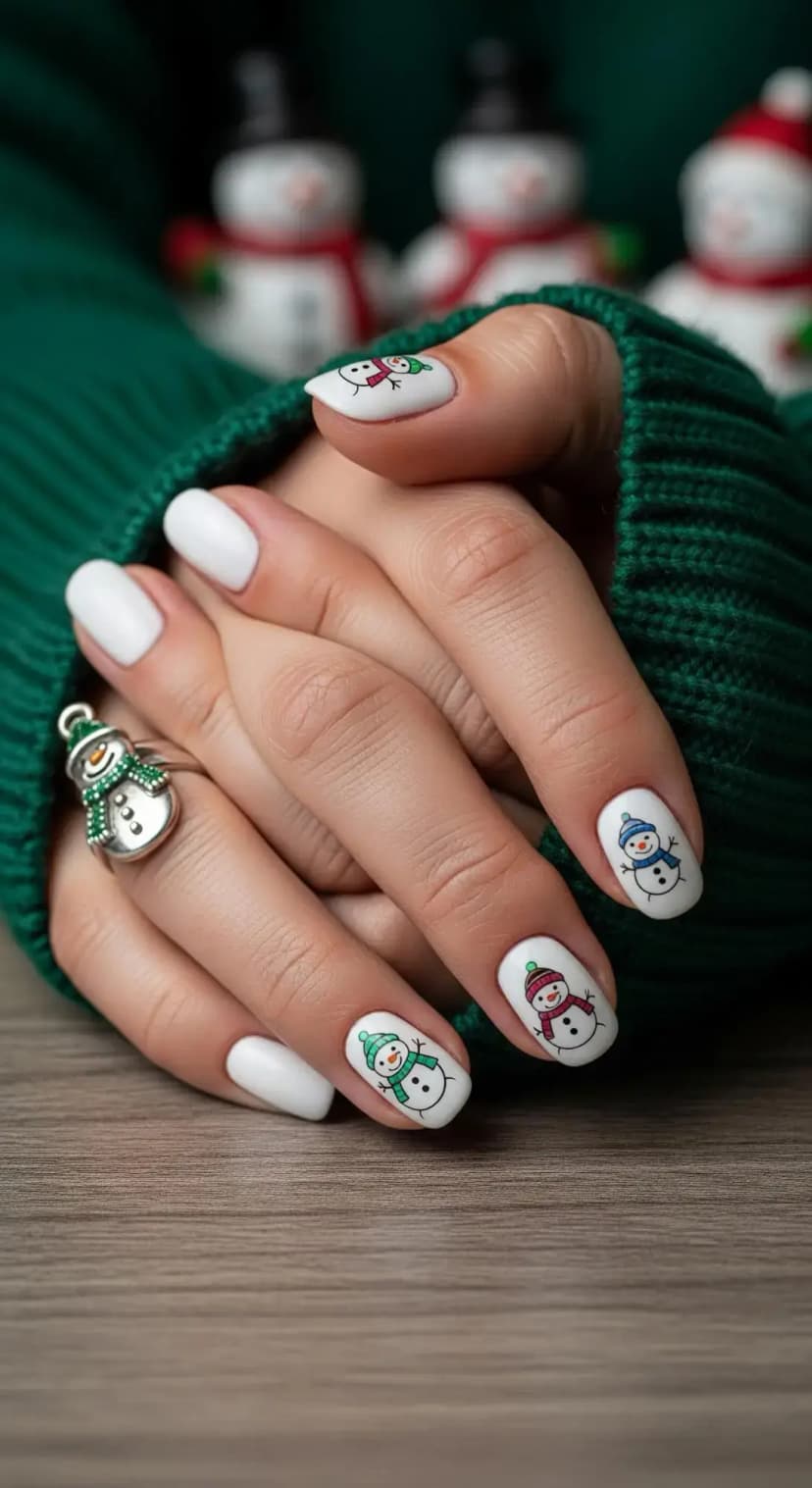 Snowman Nail Art