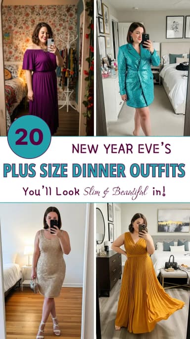 20 New Year's Eve Plus Size Dinner Outfits That'll Make You Shine 2025 β¨π | Best NYE Plus Size Outfit Ideas | Stunning Holiday Looks for Curvy Women