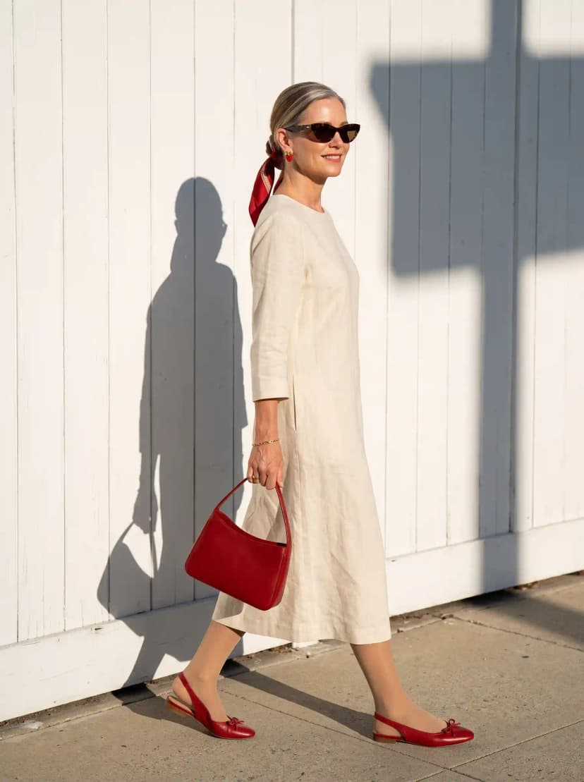 Beige Linen Dress
