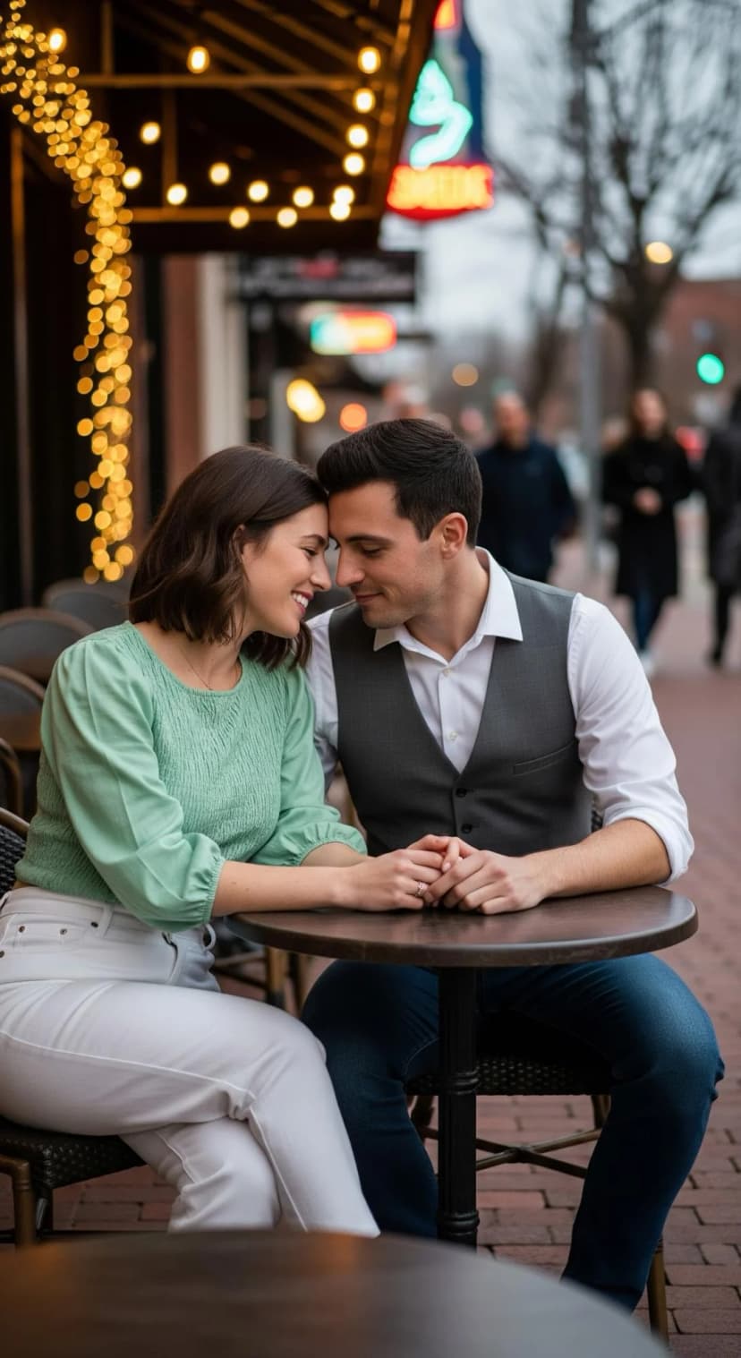 Mint Textured Blouse + White Straight-Leg Jeans