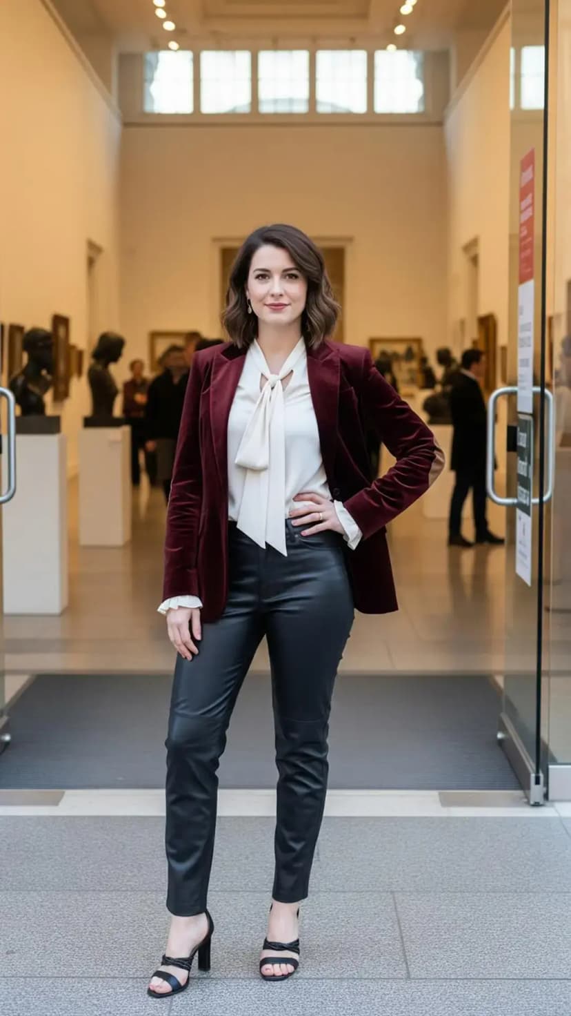 Burgundy Velvet Blazer