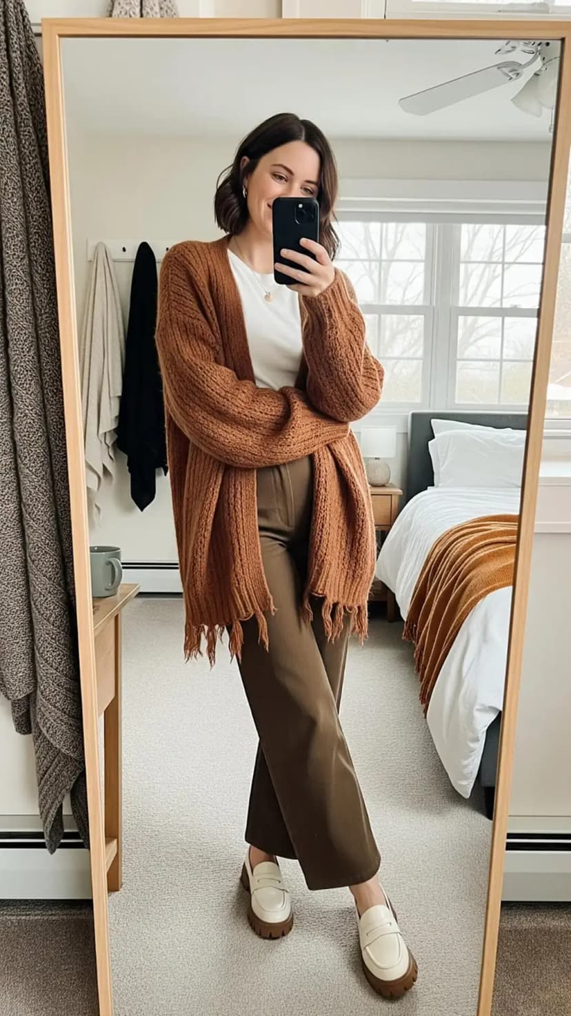 Tan Knit Cardigan