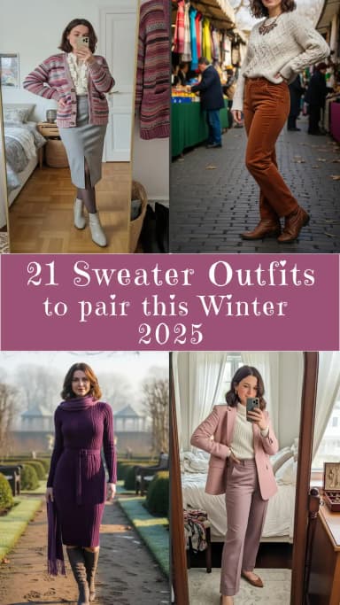 21 Cozy Winter Sweater Outfits for Every Occasion 2025 🧶✨ | Best Winter Sweater Outfit Ideas | Stylish Sweater Pairing Ideas | Trendy Winter Sweater Looks