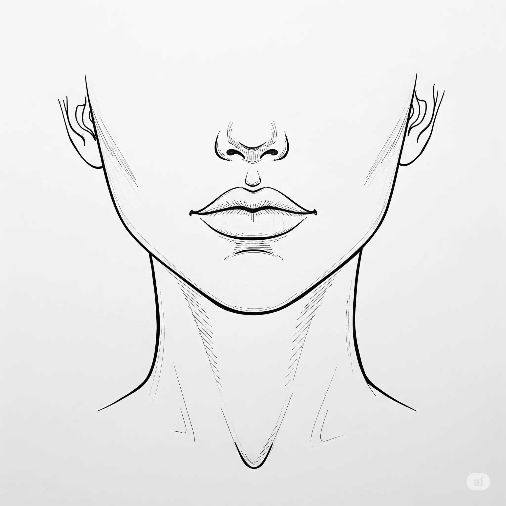 Heart-shaped Jawline