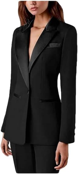 Blazer Pants Office Work Suit (Black)