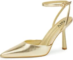 Closed Toe Ankle Strap Heels Women Pumps Pointed Toe Heeled Sandals for Women Stiletto Wedding Dress Shoes