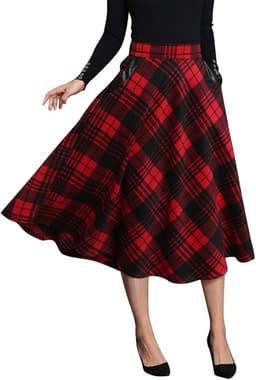 Womens Plaid Wool Skirts