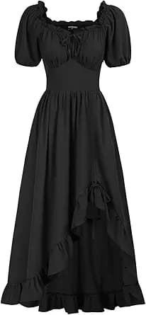 Renaissance Ruffle Maxi Dress (Black)