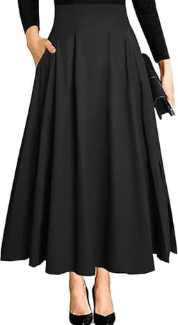 High Waist A-line Maxi Skirt